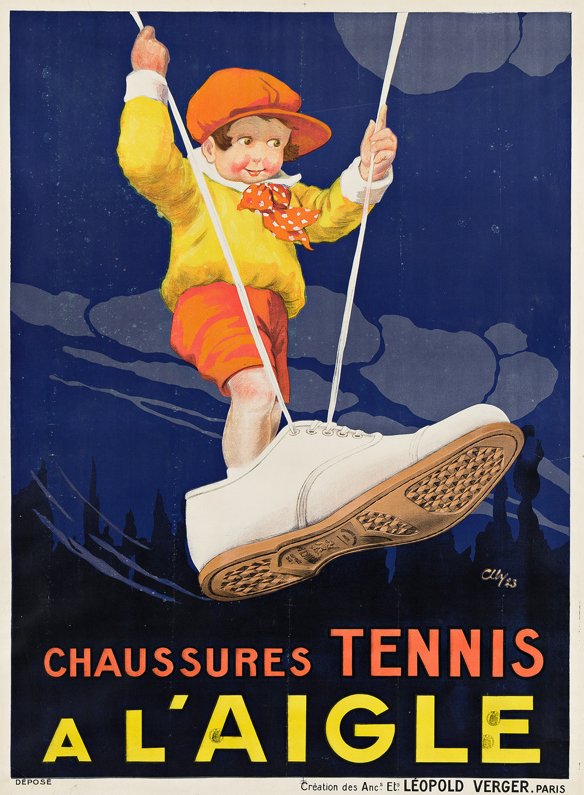 ALY (DATES UNKNOWN). CHAUSSURES TENNIS A LAIGLE. 1923. 62x45½ inches, 157½x115½ cm. Leopold Verger, Paris.